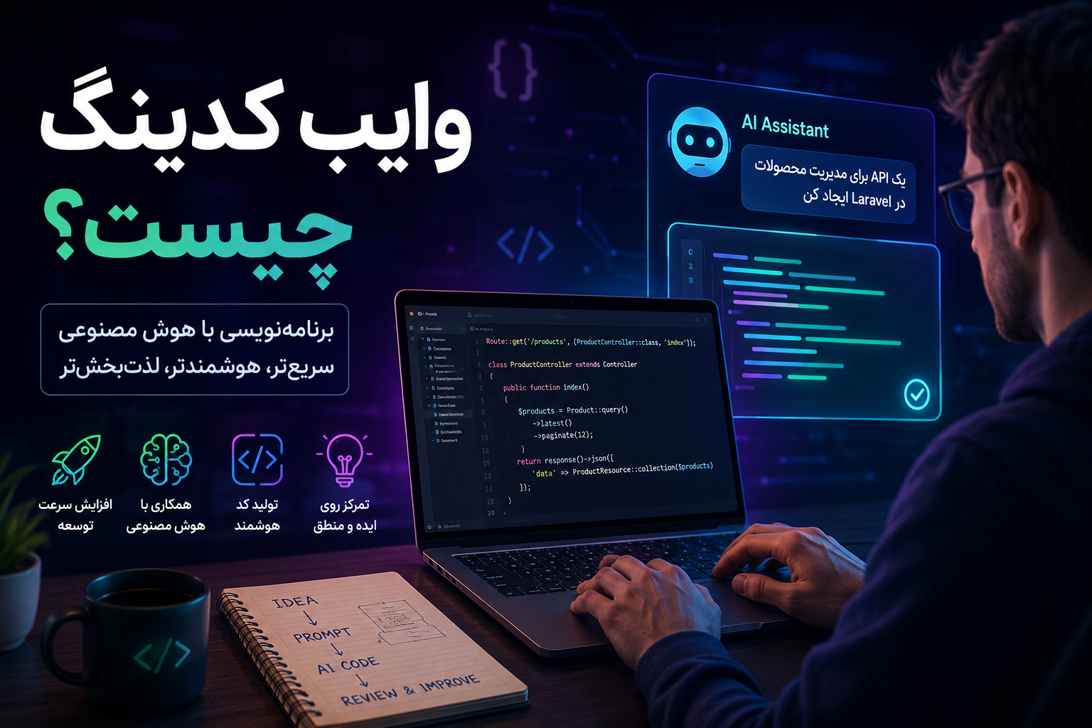 وایب کدینگ چیست؟ بررسی مفهوم Vibe Coding، مزایا، معایب و آینده برنامه‌نویسی با هوش مصنوعی