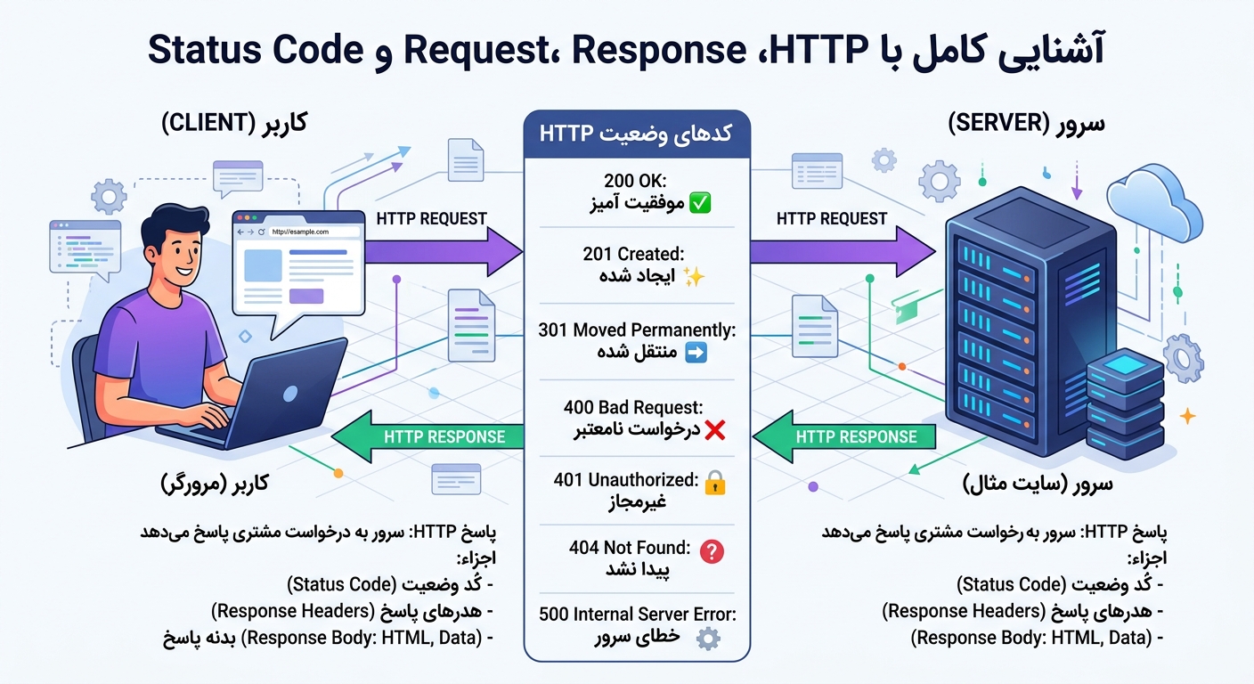 HTTP چیست؟ آشنایی کامل با HTTP، Request، Response و Status Code